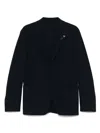 Lardini Single-breasted Logo Detailed Jacket In Black
