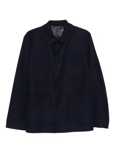 Lardini Patch-pocket Jacket In Blue