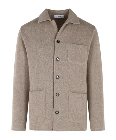 Lardini Patch Pocket Knitted Jacket In Gray
