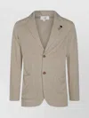 Lardini Patch Pocket Notch Lapel Ribbed Blazer In Gray
