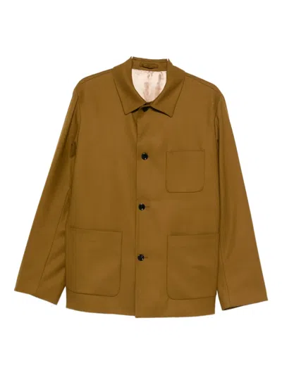 Lardini Patch-pocket Shirt Jacket In Brown