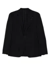 Lardini Patch-pocket Single-breasted Blazer In Black