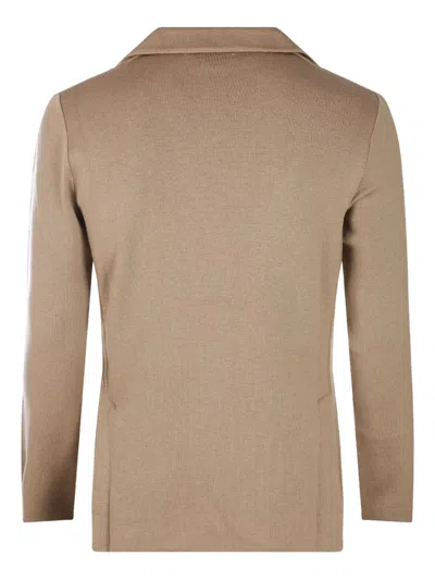 Lardini Patch-pocket Three-button Wool Blazer In Brown