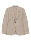 Lardini Patch-pocket Two-button Jacket In Brown