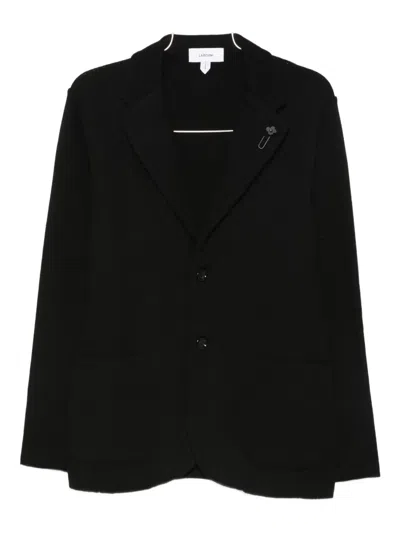 Lardini Patch-pockets Wool Blazer In Black