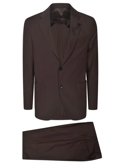 Lardini Patched Pocket Regular Plain Suit In Black