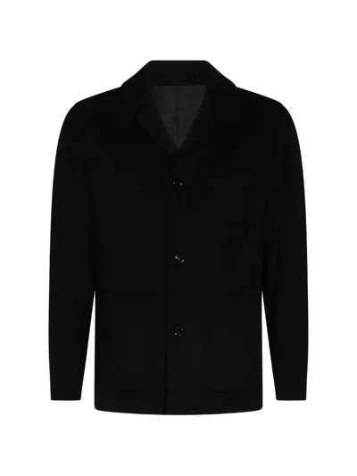 Lardini Patch-pocket Cashmere Jacket In Black