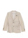 Lardini Patterned Button Blazer In Neutral