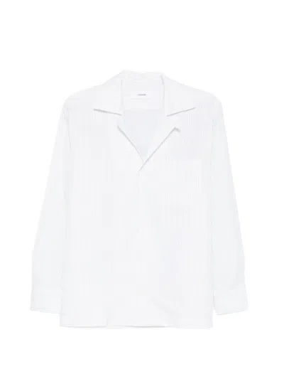 Lardini Paul Striped-pattern Chest-pocket Shirt In White