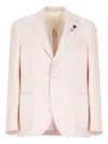 Lardini Peak Lapel Blazer Buttoned Cuffs In Pink