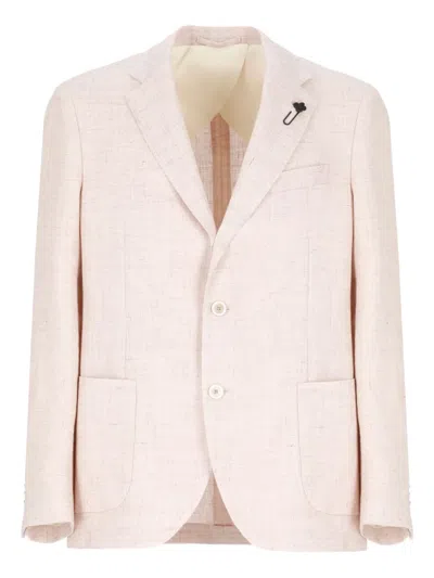 Lardini Peak-lapel Single-breasted Blazer In Pink