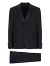 Lardini Suit Wool Double-breasted Jacket In Blue