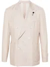 Lardini Peak-lapels Double-breasted Blazer In Neutral