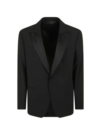 Lardini Peak-lapel Single-breasted Jacket In Black