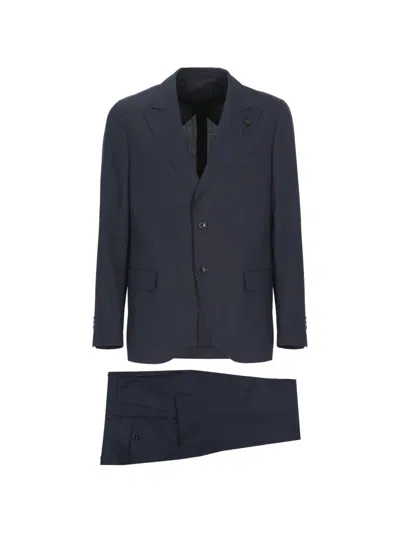 LARDINI PEAK-LAPEL WOOL SUIT