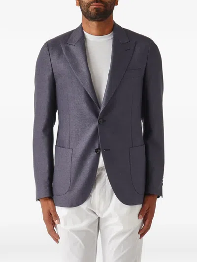 Lardini Peak-lapels Single-breasted Blazer In Gray