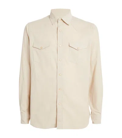Lardini Pearl Button Shirt In 中性色