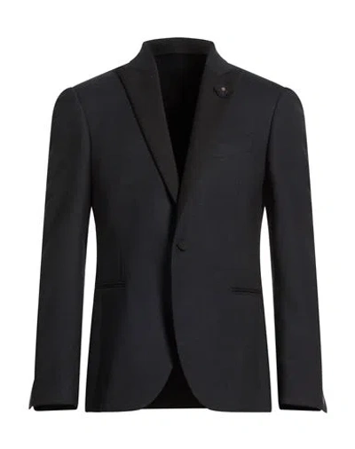 Lardini Per Nugnes Dal 1920 Man Blazer Midnight Blue Size 42 Wool, Elastane In Black