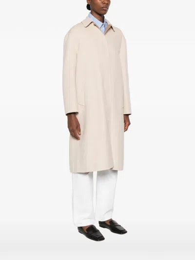 Lardini Pierre Concealed-front Coat In Neutrals