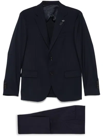 Lardini Pin Detail Suit In Blue