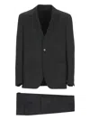 Lardini Wool Suit With Belt Loops And Pockets In Black