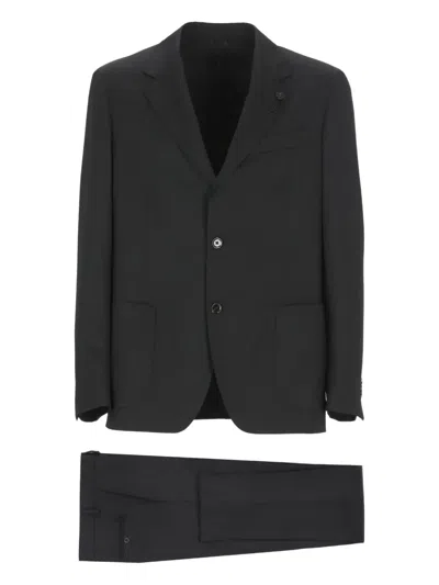 LARDINI PIN-FASTENING WELT-POCKET SUIT