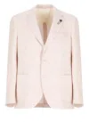 Lardini Peak Lapel Blazer Buttoned Cuffs In Pink