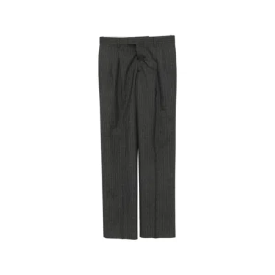 Lardini Pinstripe Pleated-design Trousers In Black