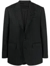 Lardini Pinstripe-print Single-breasted Blazer In Black