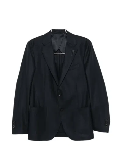 Lardini Pinstripe Single-breasted Suit In Blue