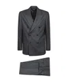 Lardini Pinstripe Double-breasted Suit In Black