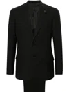 Lardini Pinstriped Single-breasted Suit In Black