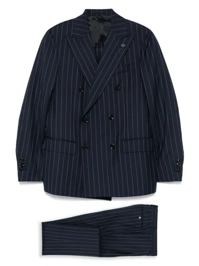Lardini Pinstriped Suit In Blue