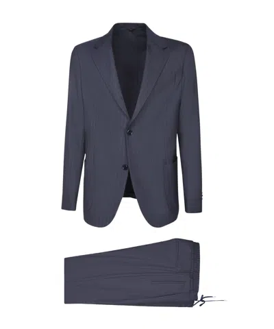 LARDINI LARDINI SINGLE BREASTED PINSTRIPED TWO-PIECE SUIT