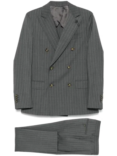 Lardini Pinstriped Suit In Grey