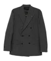 Lardini Pinstripe-pattern Double-breasted Blazer In Black