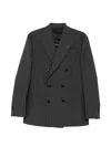 Lardini Pinstripe-pattern Double-breasted Blazer In Gray