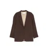 Lardini Pinstripe-pattern Single-breasted Wool Blazer In Brown/white