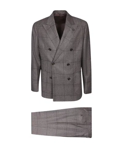 LARDINI LARDINI TWO-PIECE CHECKED TAILORED SUIT