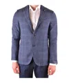 Lardini Plaid Suit Jacket In Blue