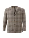 Lardini Plaid-pattern Single-breasted Blazer In Brown