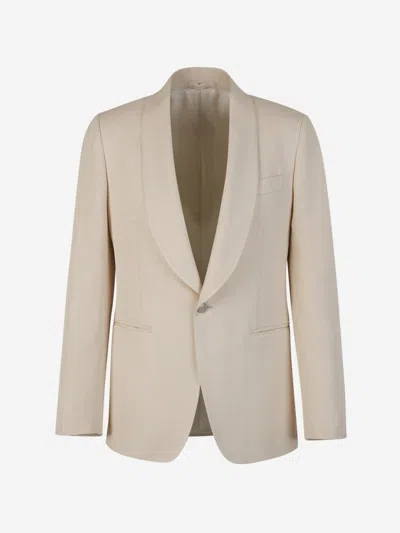 Lardini Long-sleeved Suit Coat In Beige