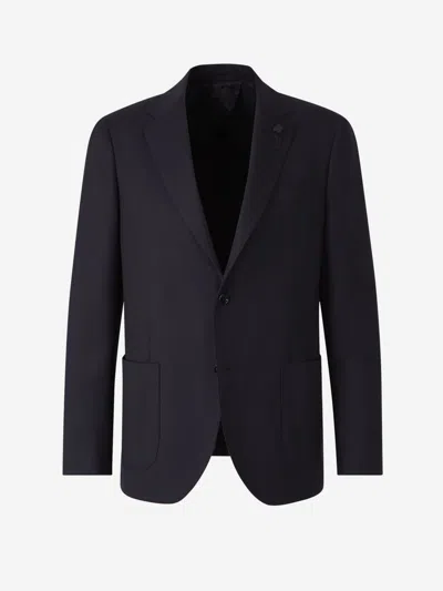 Lardini Plain Wool American In Brown