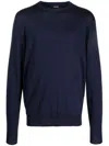 Lardini Plain Wool-silk Jumper In Blue