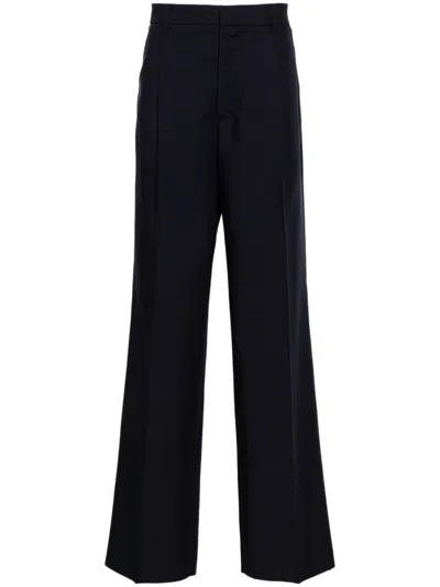 Lardini Pleat-detail Trousers In Blue
