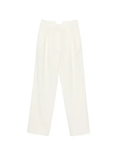 Lardini Pleat-detail Wide-leg Trousers In White
