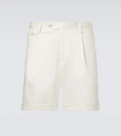 Lardini Pleated Cotton-blend Bermuda Shorts In White