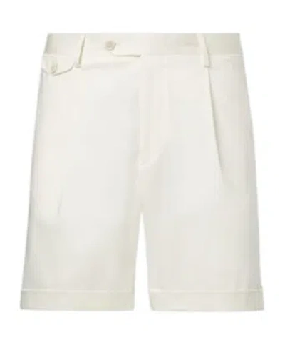 Lardini Pleated Cotton-blend Bermuda Shorts In White