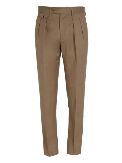 Lardini Pleated-details Trousers In Brown