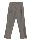 Lardini Pleated-details Wool Trousers In Gray
